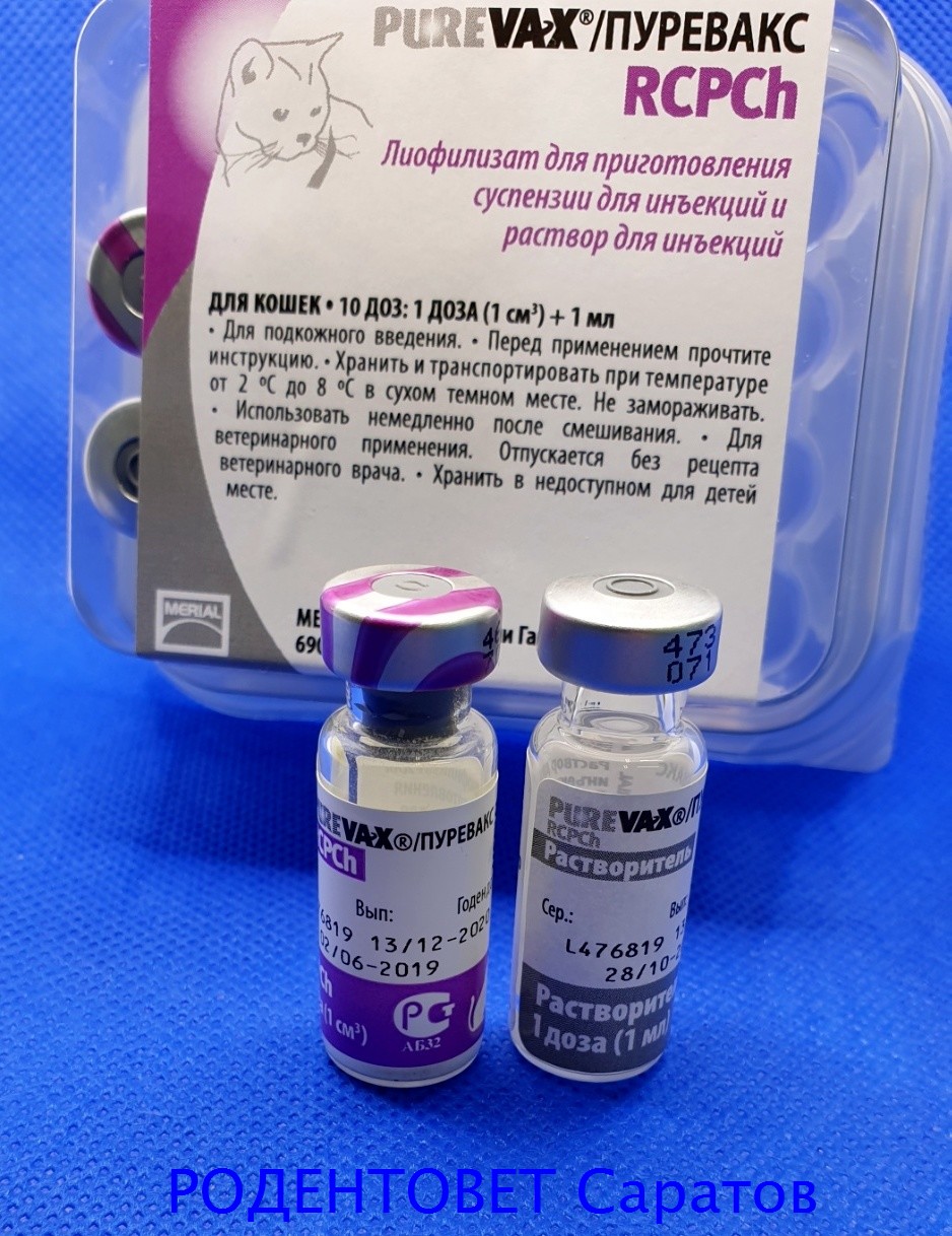 Вакцина для кошек Пуревакс с хламидиозом